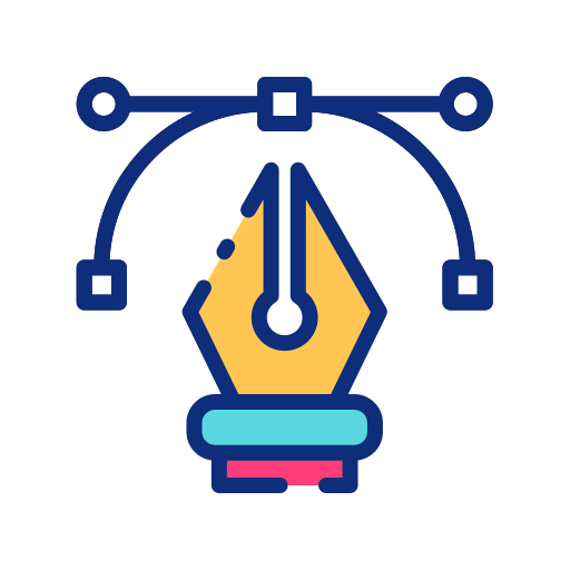 Logo with pink and orange intertwined shapes